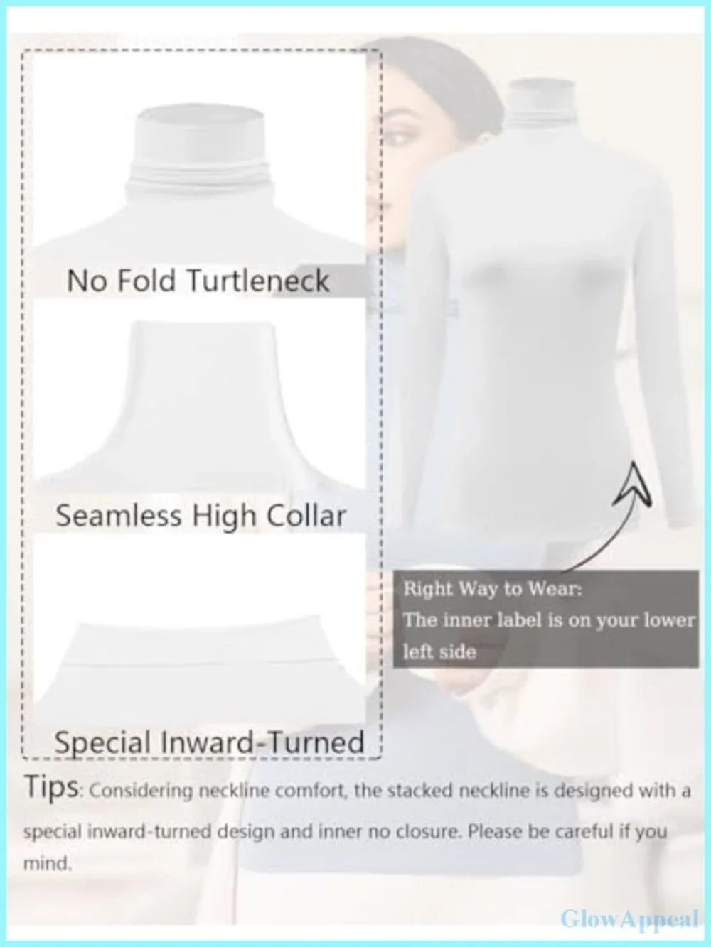 Ekouaer Womens Turtleneck Long Sleeve Thermal Underwear Top